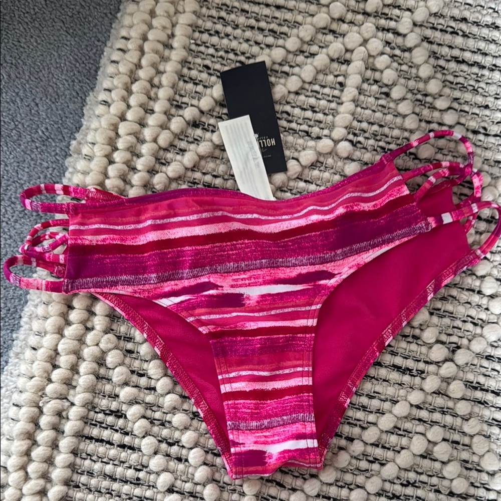 Pink Striped Bikini Bottom